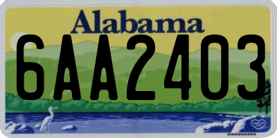 AL license plate 6AA2403