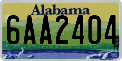 AL license plate 6AA2404