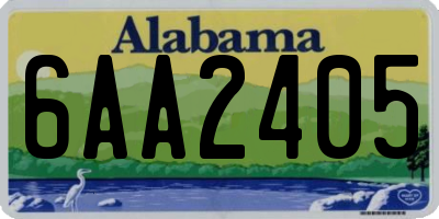 AL license plate 6AA2405