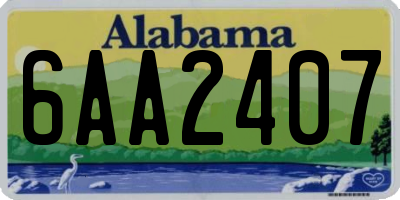 AL license plate 6AA2407