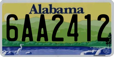 AL license plate 6AA2412
