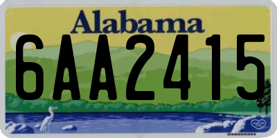 AL license plate 6AA2415