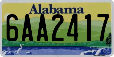 AL license plate 6AA2417