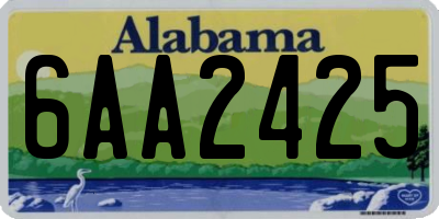 AL license plate 6AA2425