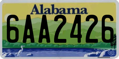 AL license plate 6AA2426