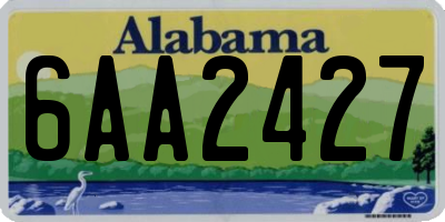 AL license plate 6AA2427