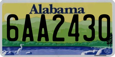 AL license plate 6AA2430