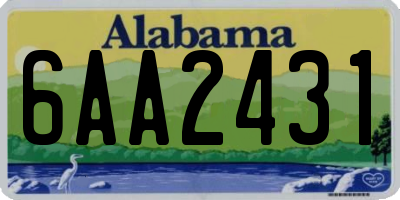 AL license plate 6AA2431