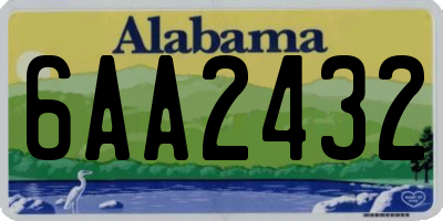 AL license plate 6AA2432