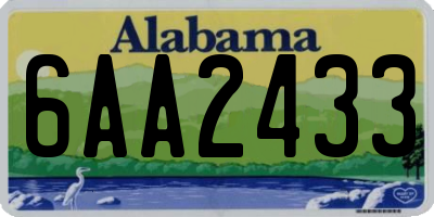 AL license plate 6AA2433