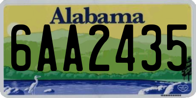 AL license plate 6AA2435
