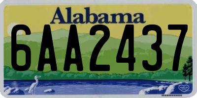 AL license plate 6AA2437
