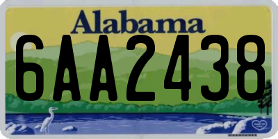 AL license plate 6AA2438