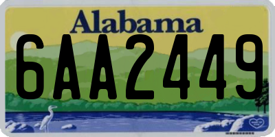 AL license plate 6AA2449