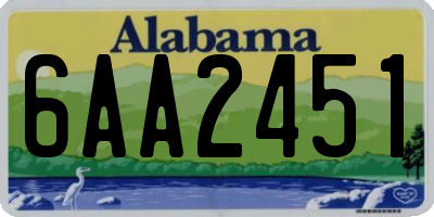 AL license plate 6AA2451