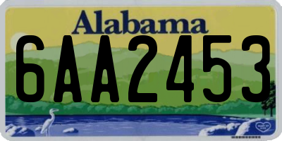 AL license plate 6AA2453