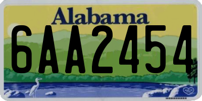 AL license plate 6AA2454