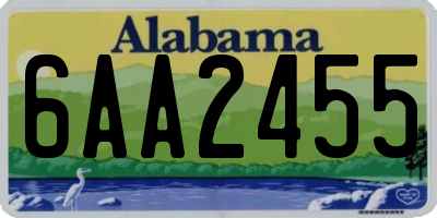 AL license plate 6AA2455