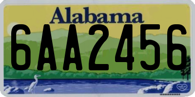 AL license plate 6AA2456