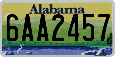 AL license plate 6AA2457