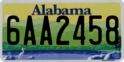 AL license plate 6AA2458
