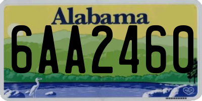 AL license plate 6AA2460