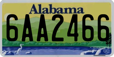 AL license plate 6AA2466