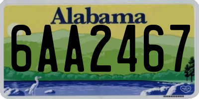 AL license plate 6AA2467