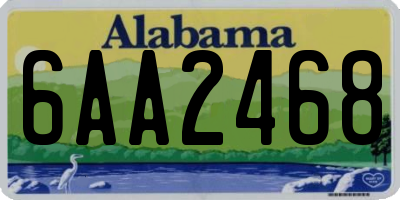 AL license plate 6AA2468