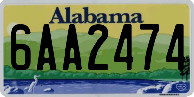 AL license plate 6AA2474