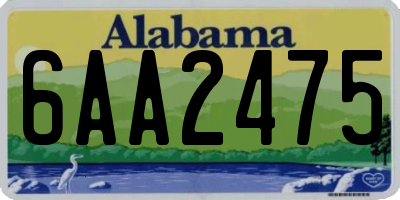 AL license plate 6AA2475