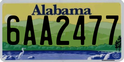 AL license plate 6AA2477