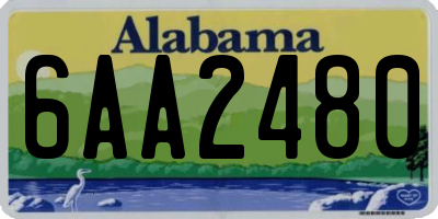 AL license plate 6AA2480