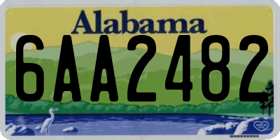 AL license plate 6AA2482