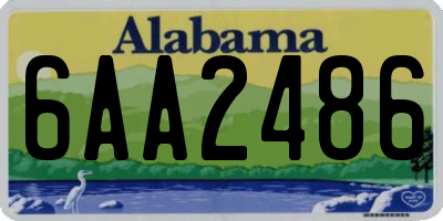 AL license plate 6AA2486