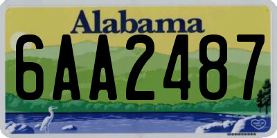 AL license plate 6AA2487