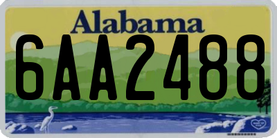 AL license plate 6AA2488