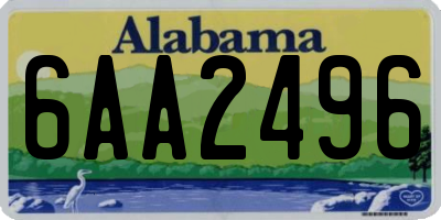 AL license plate 6AA2496