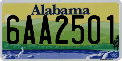 AL license plate 6AA2501