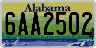 AL license plate 6AA2502