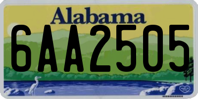 AL license plate 6AA2505