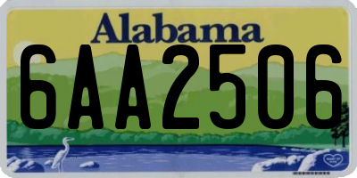AL license plate 6AA2506