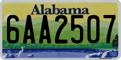 AL license plate 6AA2507