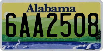 AL license plate 6AA2508