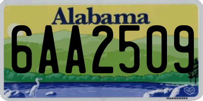 AL license plate 6AA2509