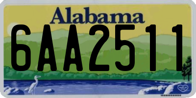 AL license plate 6AA2511
