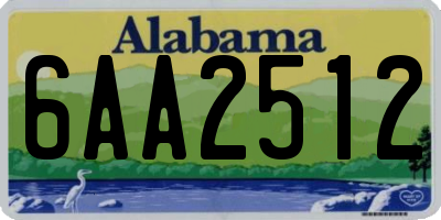 AL license plate 6AA2512