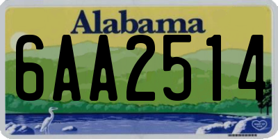 AL license plate 6AA2514