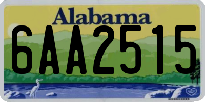 AL license plate 6AA2515