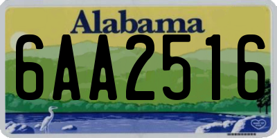 AL license plate 6AA2516